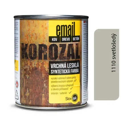 Korozal Email 1110 svetlošedý 0,75 kg a 3 kg