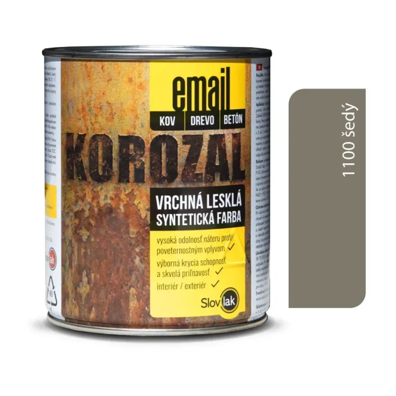 Korozal Email 1100 šedý 0,75 kg a 3 kg Korozal Email 1100 šedý 0,75 kg a 3 kg