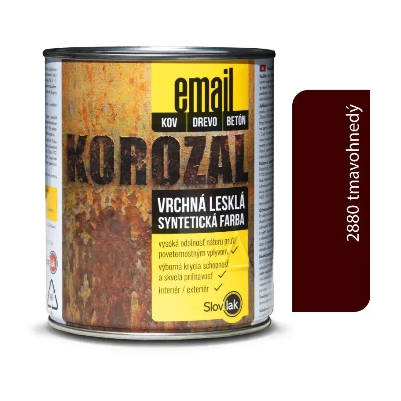 Korozal Email 2880 tmavohnedý 0,75 kg a 3 kg Korozal Email 2880 tmavohnedý 0,75 kg a 3 kg
