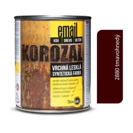 Korozal Email 2880 tmavohnedý 0,75 kg a 3 kg