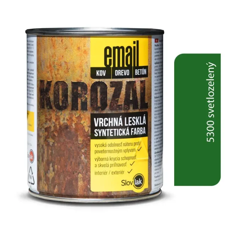 Korozal Email 5300 svetlozelený 0,75 kg a 3 kg
