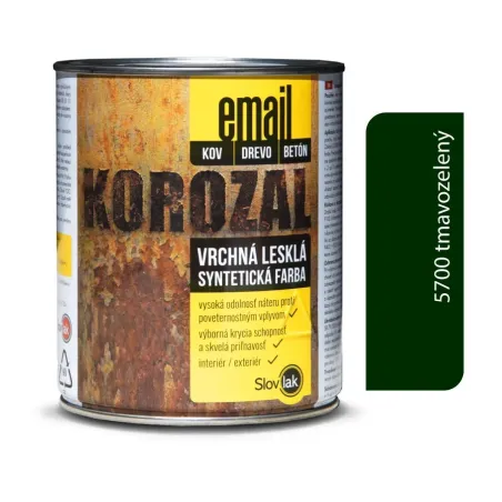 Korozal Email 5700 tmavozelený 0,75 kg a 3 kg