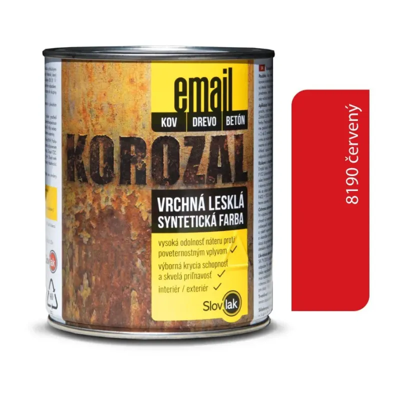 Korozal Email 8190 červený 0,75 kg a 3 kg Korozal Email 8190 červený 0,75 kg a 3 kg