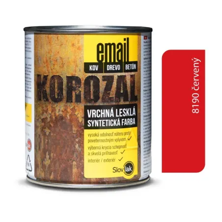 Korozal Email 8190 červený 0,75 kg a 3 kg