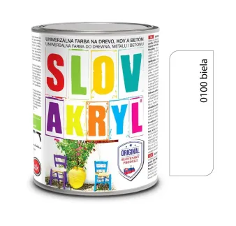 Slovakryl 0100 - biely 0,75 kg a 5 kg
