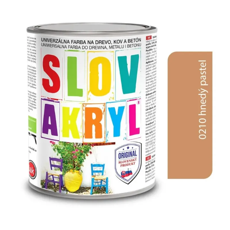 Slovakryl 0210 - hnedý pastel 0,75 kg a 5 kg Slovakryl 0210 - hnedý pastel 0,75 kg a 5 kg
