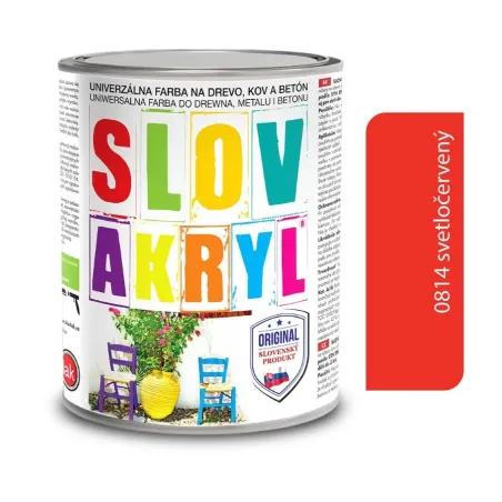 Slovakryl 0814 - svetločervený 0,75 kg, 2,5 kg a 5 kg