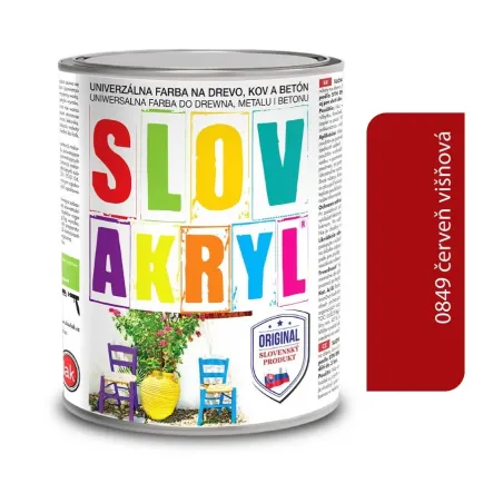 Slovakryl 0849 - červeň višnová 0,75 kg a 5 kg