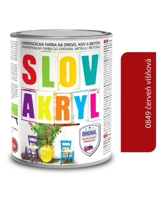 Slovakryl 0849 - červeň višnová 0,75 kg a 5 kg