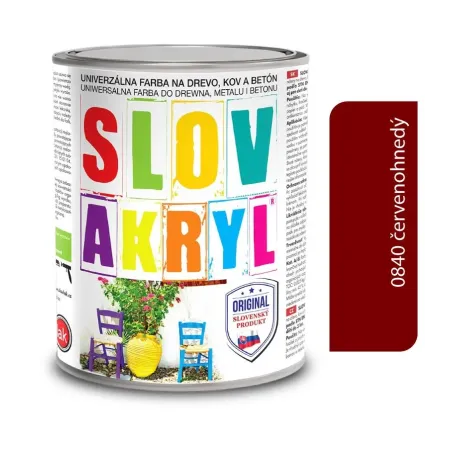 Slovakryl 0840 - červenohnedý 0,75 kg, 2,5 kg a 5 kg