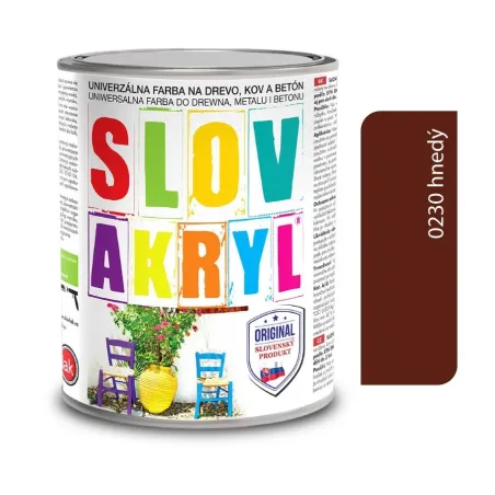 Slovakryl 0230 - hnedý 0,75 kg a 5 kg