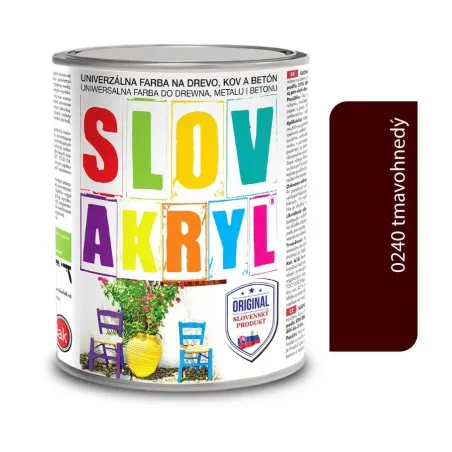 Slovakryl 0240 - tmavohnedý 0,75 kg a 5 kg