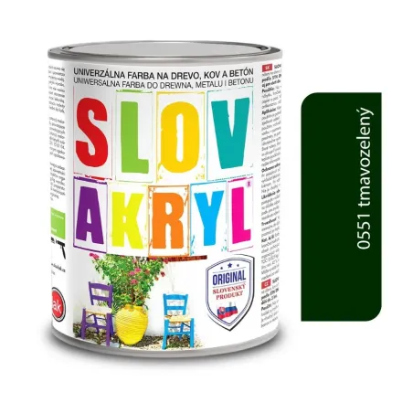 Slovakryl 0551 - tmavozelený 0,75 kg a 5 kg