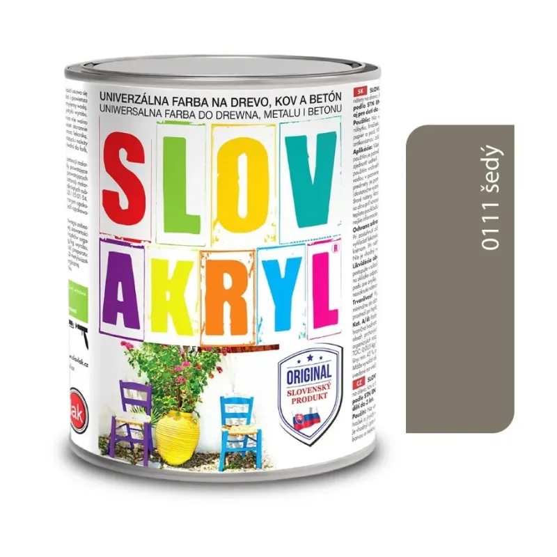 Slovakryl 0111 - šedý 0,75 kg a 5 kg Slovakryl 0111 - šedý 0,75 kg a 5 kg