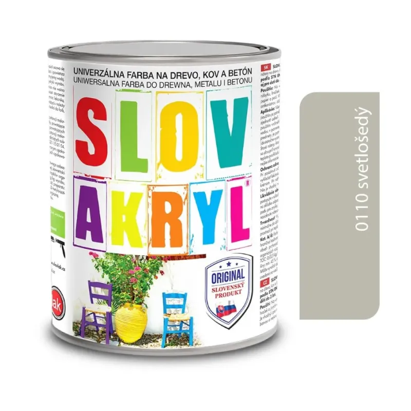 Slovakryl 0110 - šedý svetlý 0,75 kg, 2,5 kg a 5 kg Slovakryl 0110 - šedý svetlý 0,75 kg, 2,5 kg a 5 kg