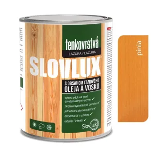 Slovlux Tenkovrstvá lazúra na drevo, pínia 0,7 l a 2,5 l