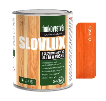 Slovlux Tenkovrstvá lazúra na drevo, čerešňa 0,7 l, 2,5 l a 10 l