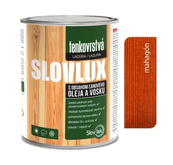 Slovlux Tenkovrstvá lazúra na drevo, mahagón 0,7 l, 2,5 l a 10 l