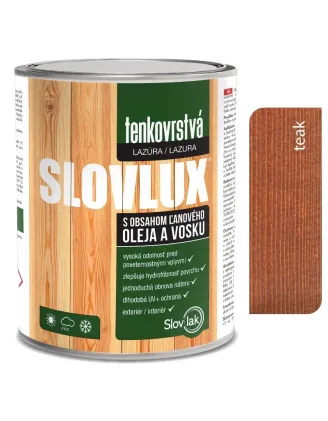 Slovlux Tenkovrstvá lazúra na drevo, teak 0,7 l a 2,5 l