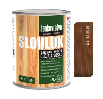 Slovlux Tenkovrstvá lazúra na drevo, palisander 0,7 l, 2,5 l a 10 l