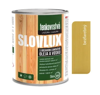 Slovlux Tenkovrstvá lazúra na drevo bezfarebná 0,7 l a 2,5 l