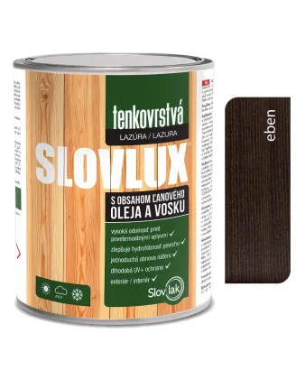 Slovlux Tenkovrstvá lazúra na drevo, eben 0,7 l