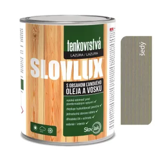 Slovlux Tenkovrstvá lazúra na drevo šedá 0,7 l a 2,5 l