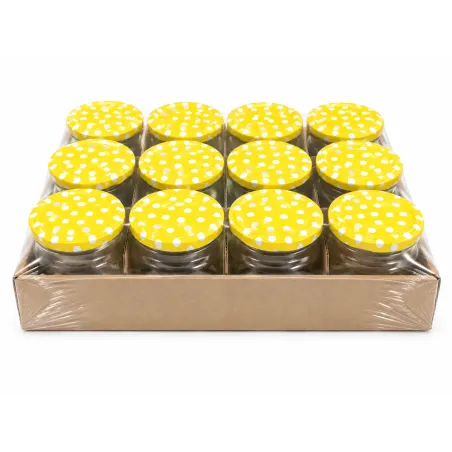 Pohár zavárací TO53, 110 ml číre sklo, balenie 12 ks, viečko bodky