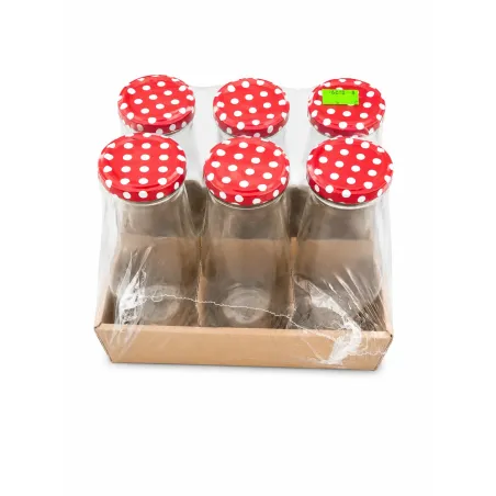 Fľaška na sirup / šťavu TO48, 480 ml, číre sklo, viečko bodky, balenie 6 ks
