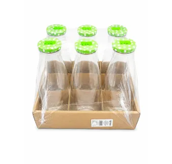 Fľaša na mlieko sklo 1000 ml bodky viečko 1 ks