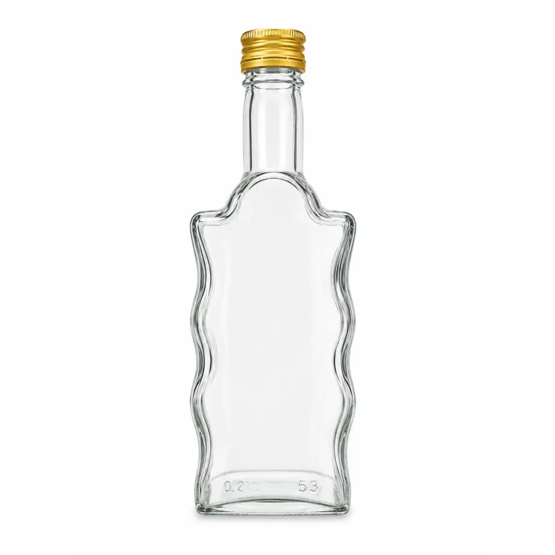Fľaša sklenená, hranatá, kláštorná, 500 ml, s uzáverom na závit