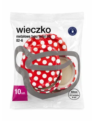 Viečko TO 82 Bodky, 0,7 l, balenie 10 ks