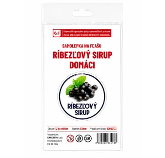 Samolepka na fľašu ríbezľový Sirup domáci 12 ks etikiet