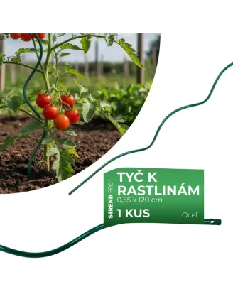 Tyč GS2 1200/5,5 mm, špirálová, drôtená, zelená, oporná k rastlinám a paradajkám