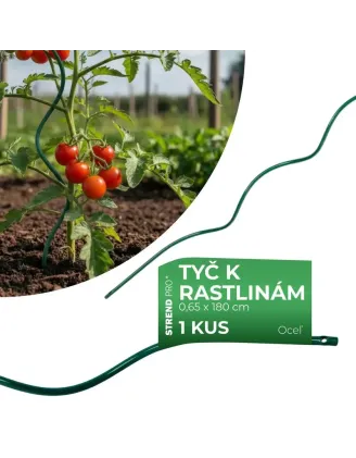 Tyč GS2 1800/6,5 mm, špirálová, drôtená, zelená, oporná k rastlinám a paradajkám