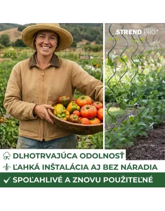 Tyč GS2 2000/7 mm, špirálová, drôtená, zelená, oporná k rastlinám a paradajkám