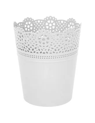 Kvetináč Lace s krajkou 12, 14 a 16 cm biela