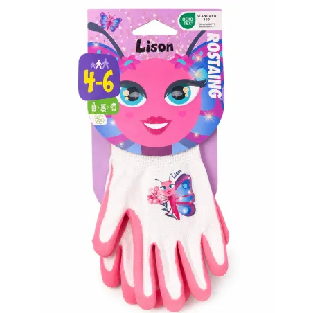 Rukavice detské Lison 4-6r ružové