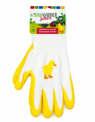 Rukavice záhradné, detské, dĺžka 21 cm, kuriatko
