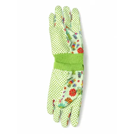 Rukavice záhradné detské 18 cm, kvety a hmyz