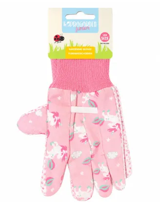 Rukavice záhradné detské 18 cm, jednorožce