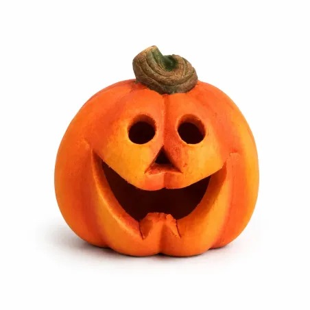 Dekoračná Halloween tekvica s veselou tvárou menšia