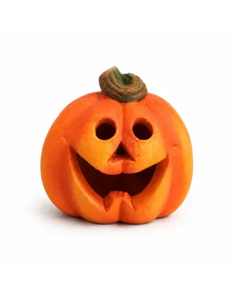 Dekoračná Halloween tekvica s veselou tvárou menšia
