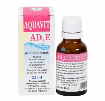 Aquavit AD3E – perorálny roztok 25 ml