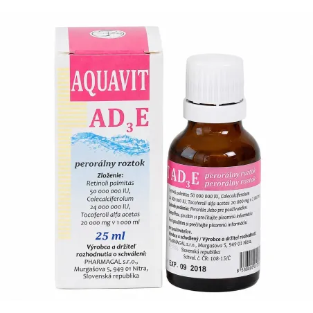 Aquavit AD3E – perorálny roztok 25 ml