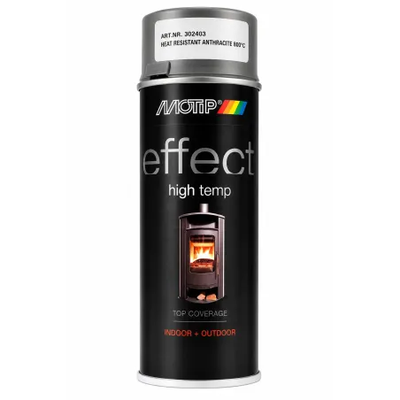Motip Effect High Temp – žiaruvzdorná farba v spreji, antracit 800 °C