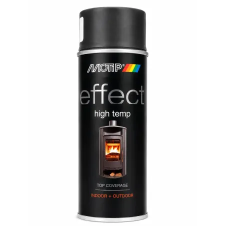 Motip Effect High Temp – žiaruvzdorná farba v spreji, čierna