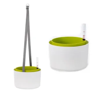 Kvetináč závesný 30 cm Berberis biela/zelená