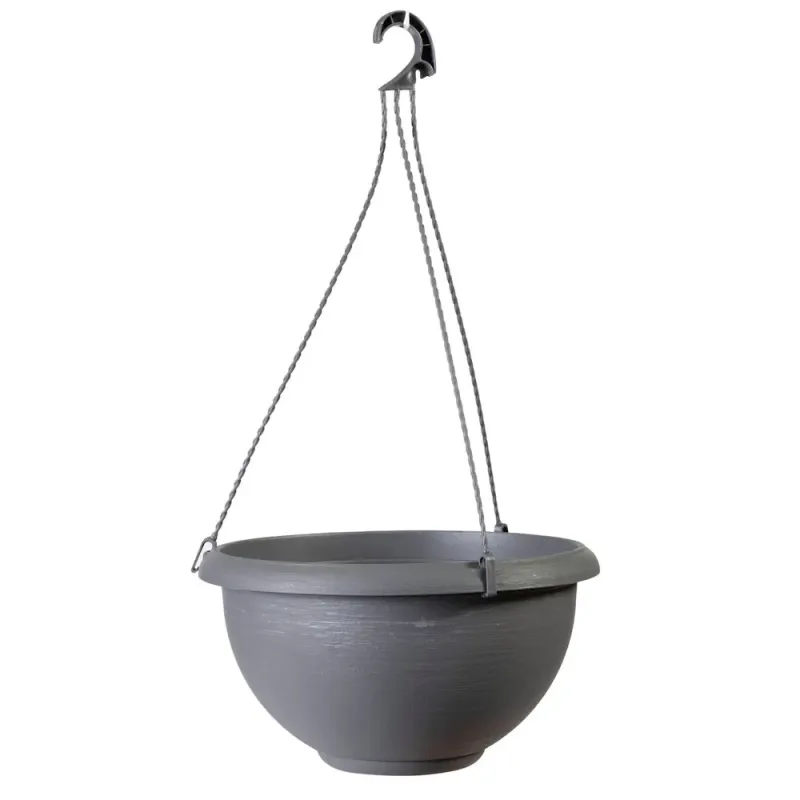 Kvetináč závesný 25 cm Terrae s vešiakom antracit Grigio fumo