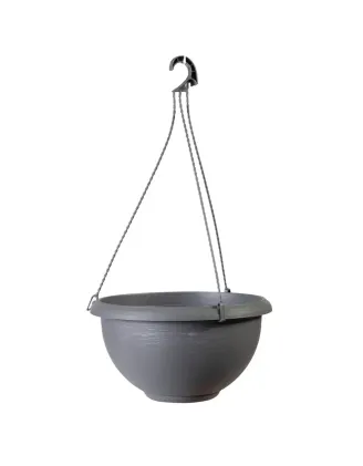 Kvetináč závesný 25 cm Terrae s vešiakom antracit Grigio fumo